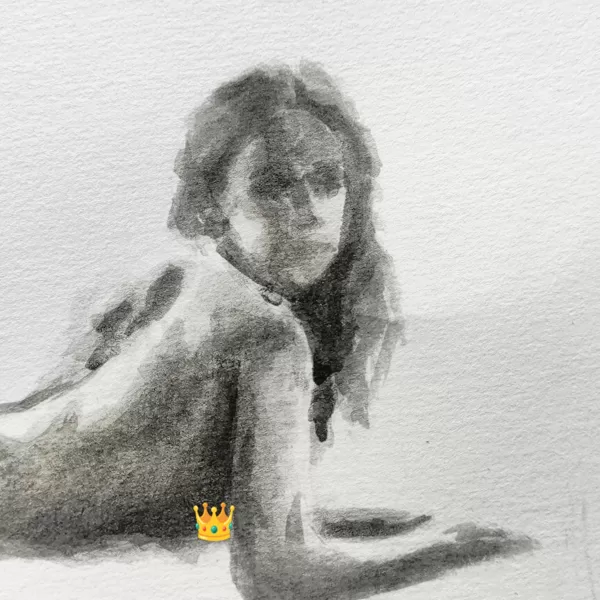 Detail Lavírovaná kresba / malba - akt