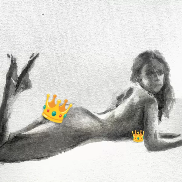 Lavírovaná kresba / malba - akt