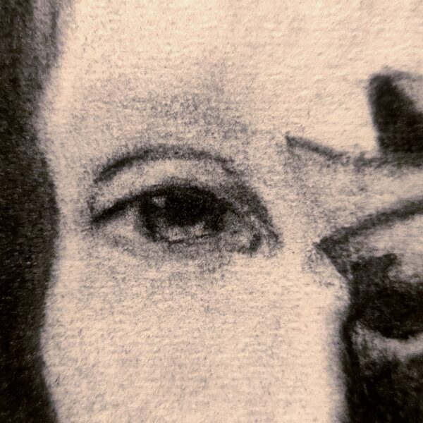 Ženskost, světlo a stín. - uhel na papíře 