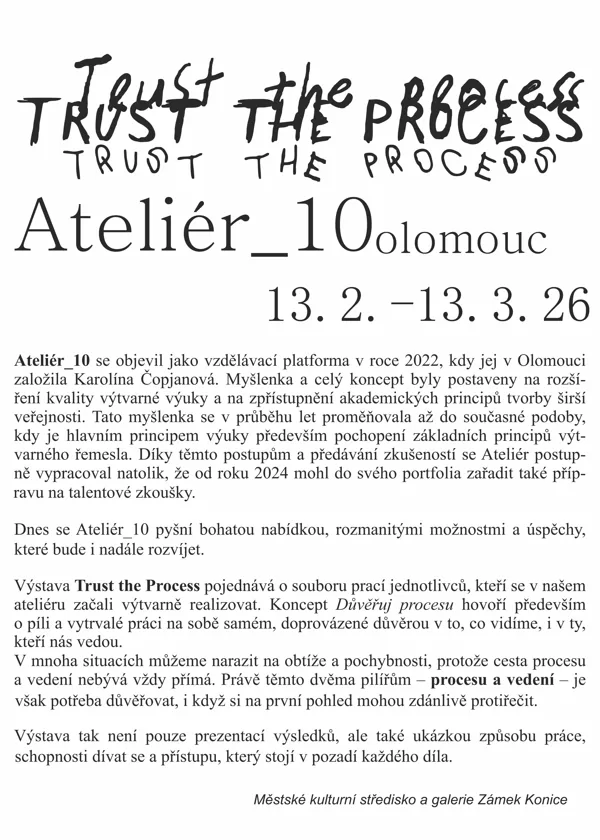 Anotace k výstavě Trust the process
