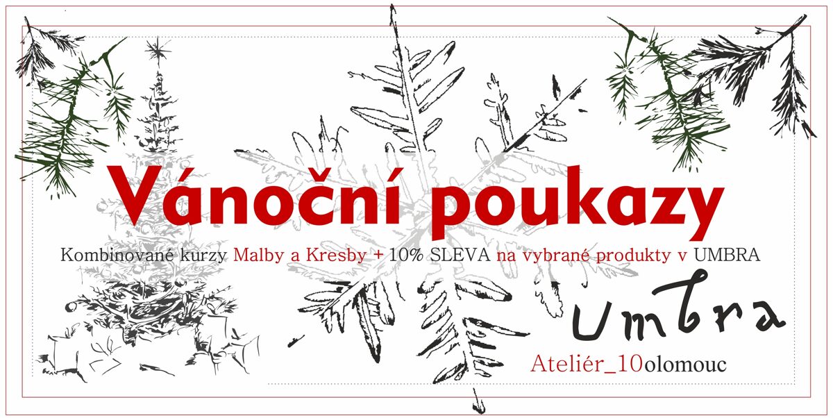 Vánoční poukazy na 5 různých balíčků.